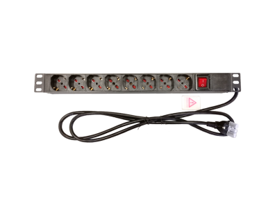 Rack Asit canalina alimentazione 8 prese interruttore luminoso RAS-AM8-SL